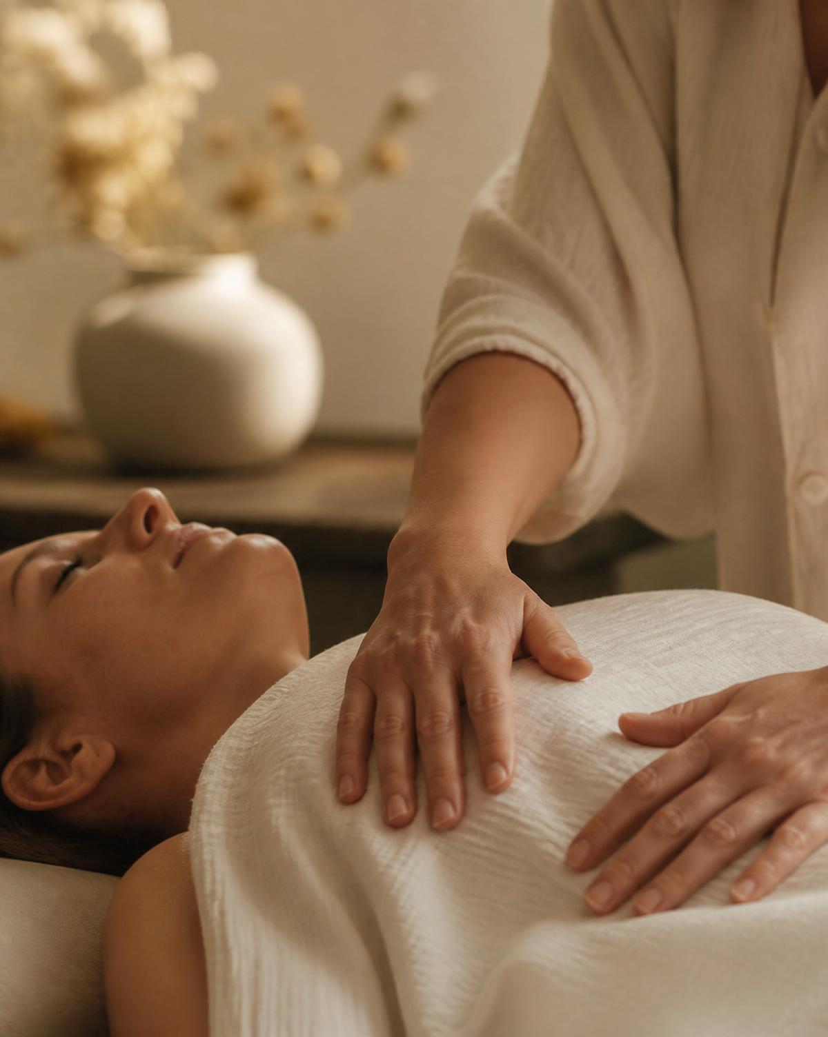 Registered massage therapist providing somatic energy massage in Montreal West